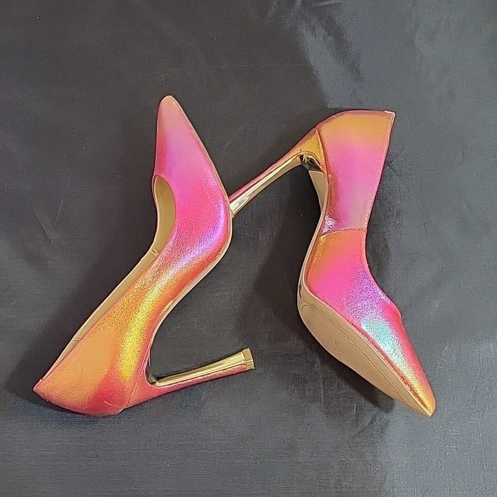 BRAND NEW JESSICA SIMPSON CASSANI POINTED TOE RAINBOW MULTI WOMEN"S PUMP SHOE G1 - Picture 8 of 16